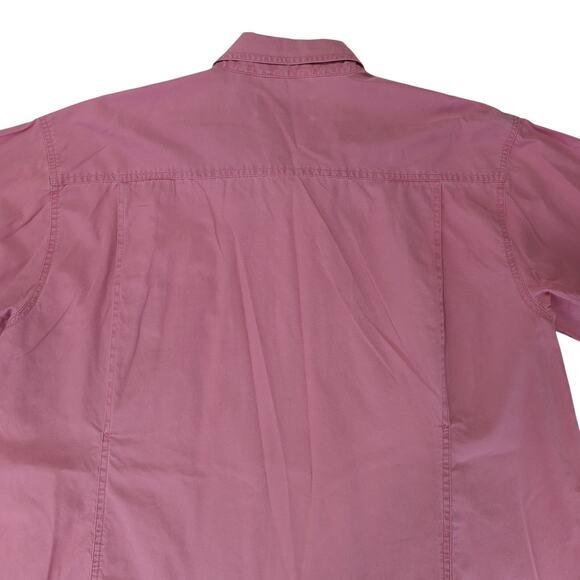 Orvis Short Sleeve Button-down Fishing Shirt Men's Large Salmon Pink 100% Cotton - Picture 5 of 8